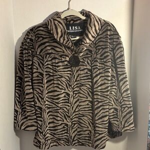 Lisa International Animal Print Coat